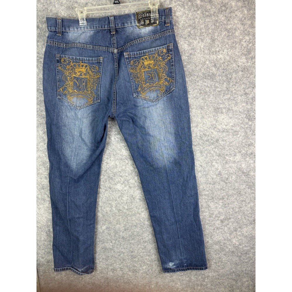 Tupac Makaveli Jeans Mens 38 Baggy Y2K Denim Rap Hiphop Streetwear Vintage 90s